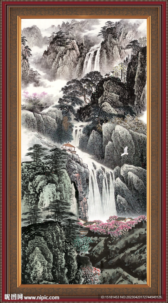 竖幅山水画