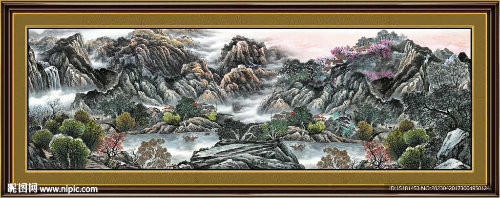 中厅山水画 