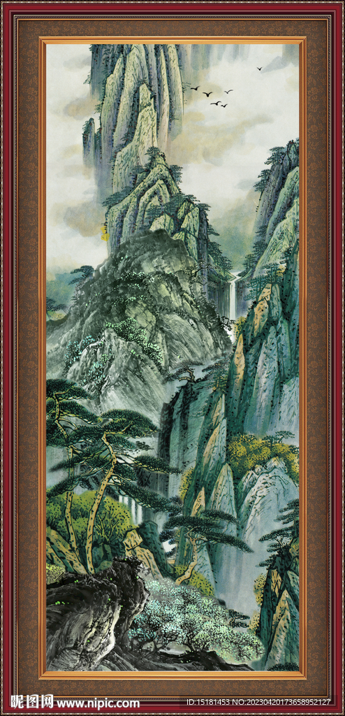 竖式山水画 