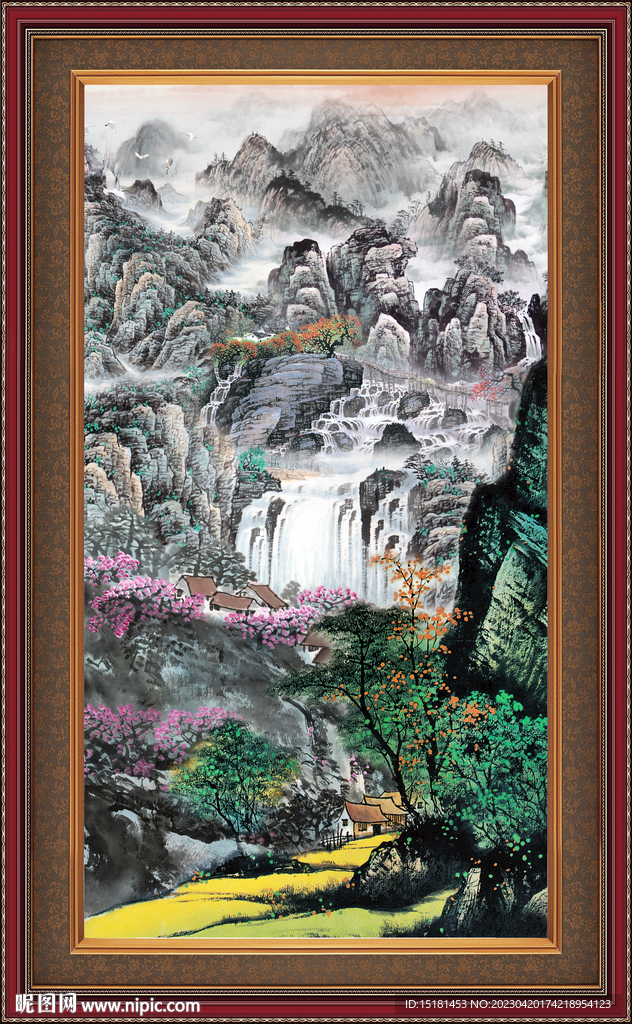 竖幅山水