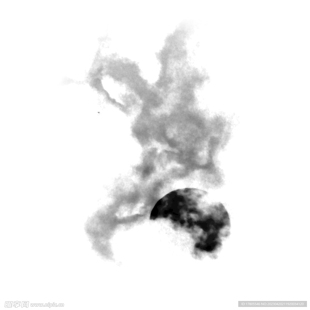 水墨元素 泼墨笔刷 墨迹素材 