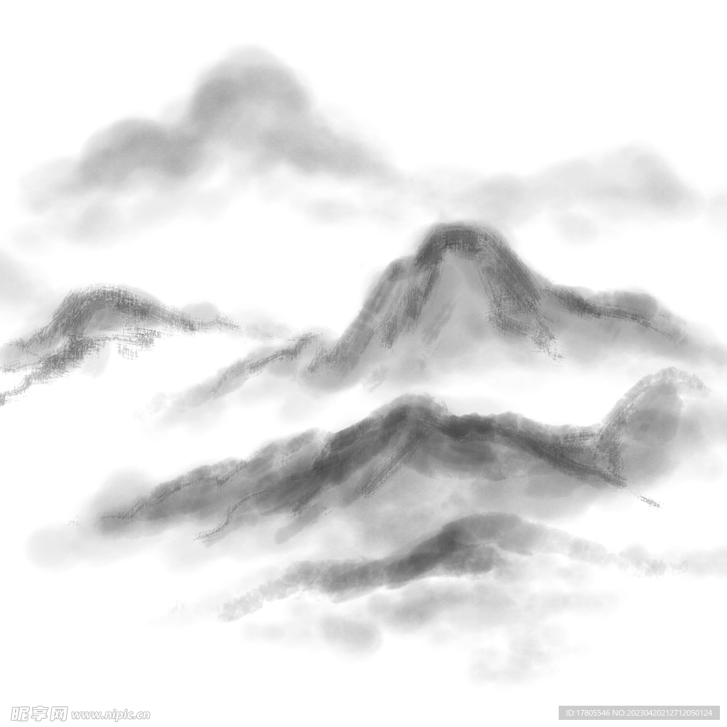 水墨元素 泼墨笔刷 墨迹素材 