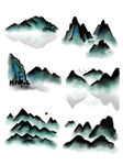 水墨元素 泼墨笔刷 墨迹素材 