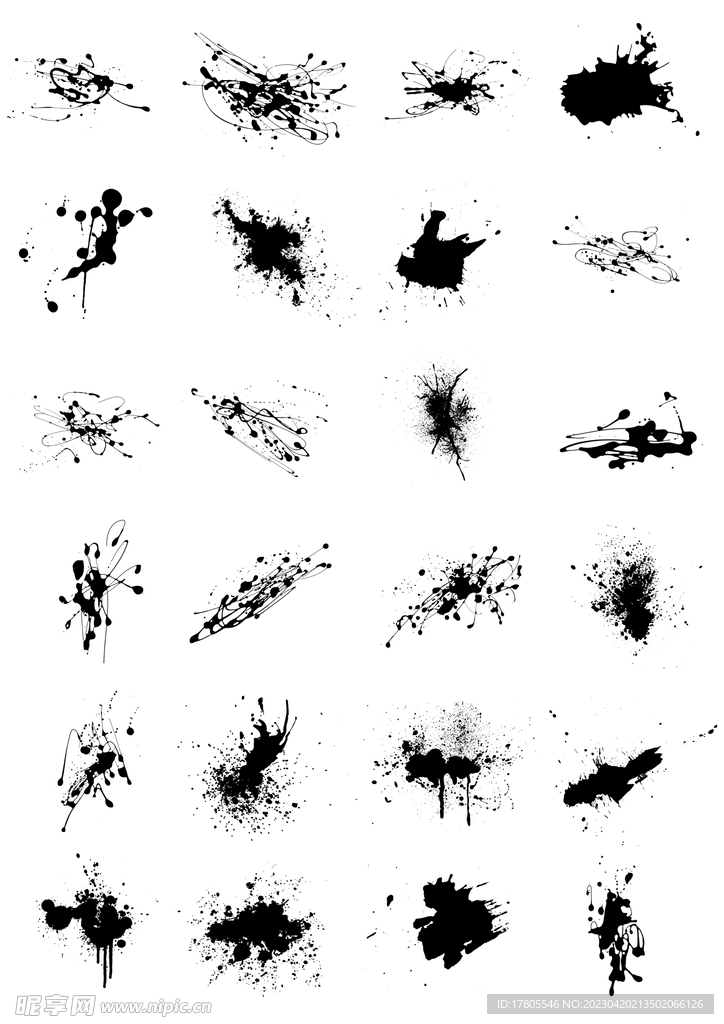 笔刷 毛笔  设计素材 溅墨 