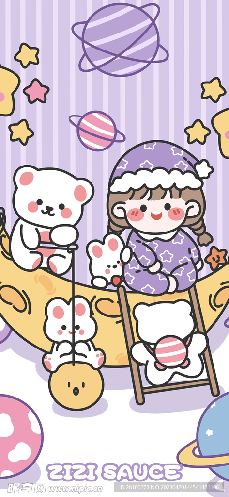 女孩卡通