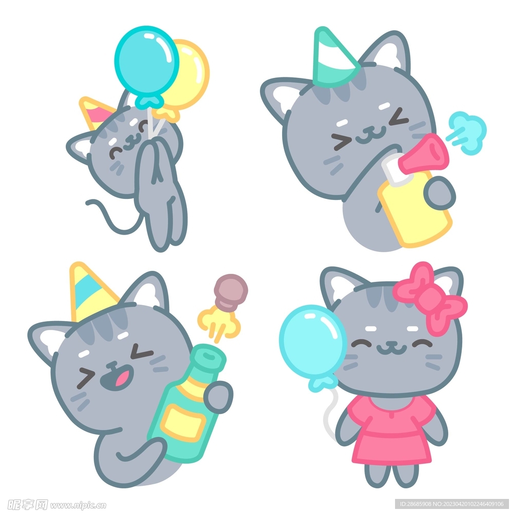 可爱的矢量小猫