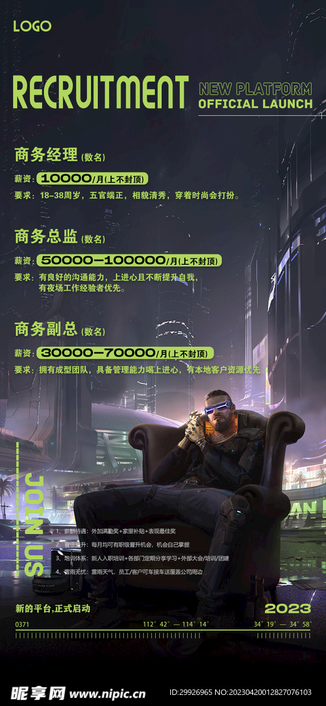 酒吧招聘海报