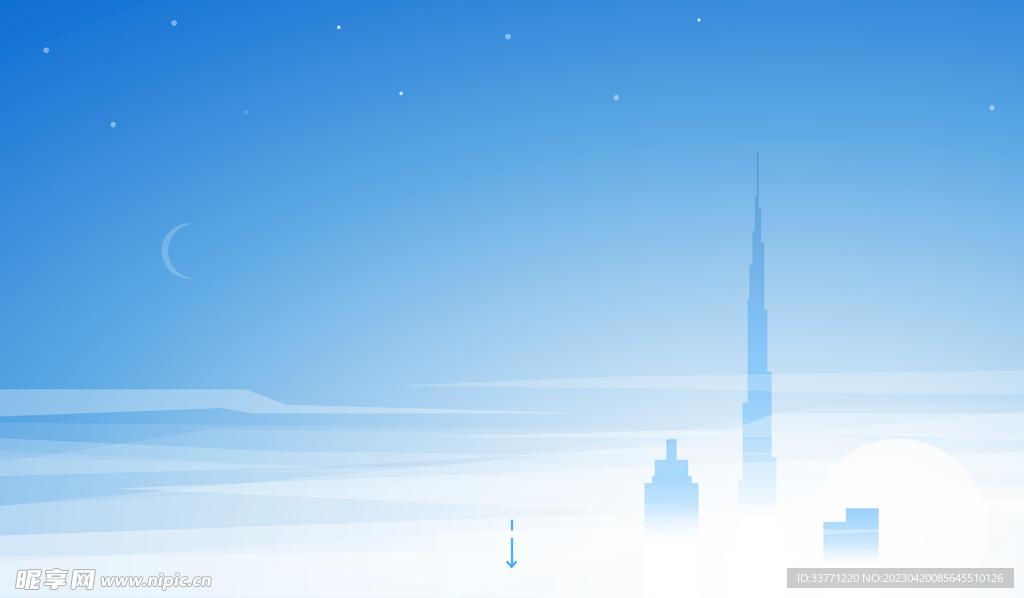 蓝色简约风景