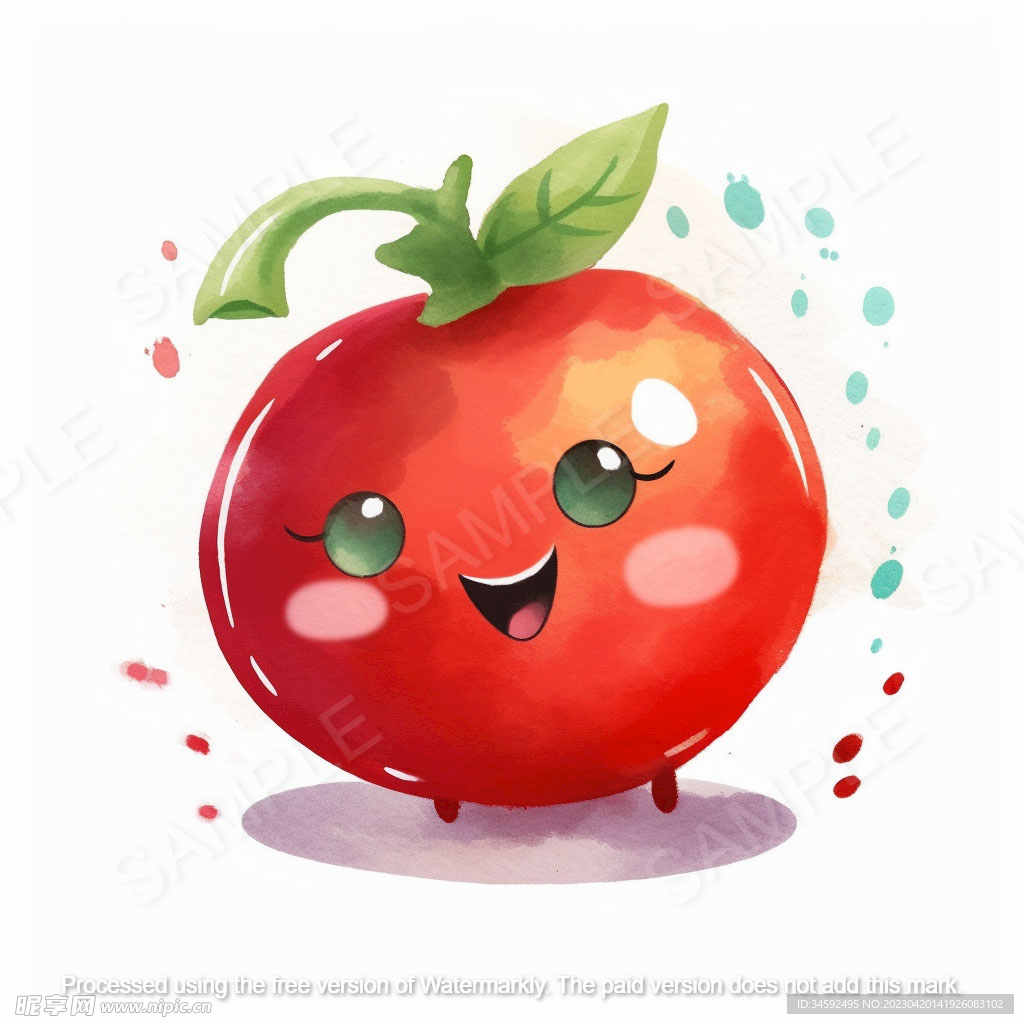 矢量卡通人物西红柿-可爱的微笑蔬菜插画图片素材_ID:353227728-Veer图库