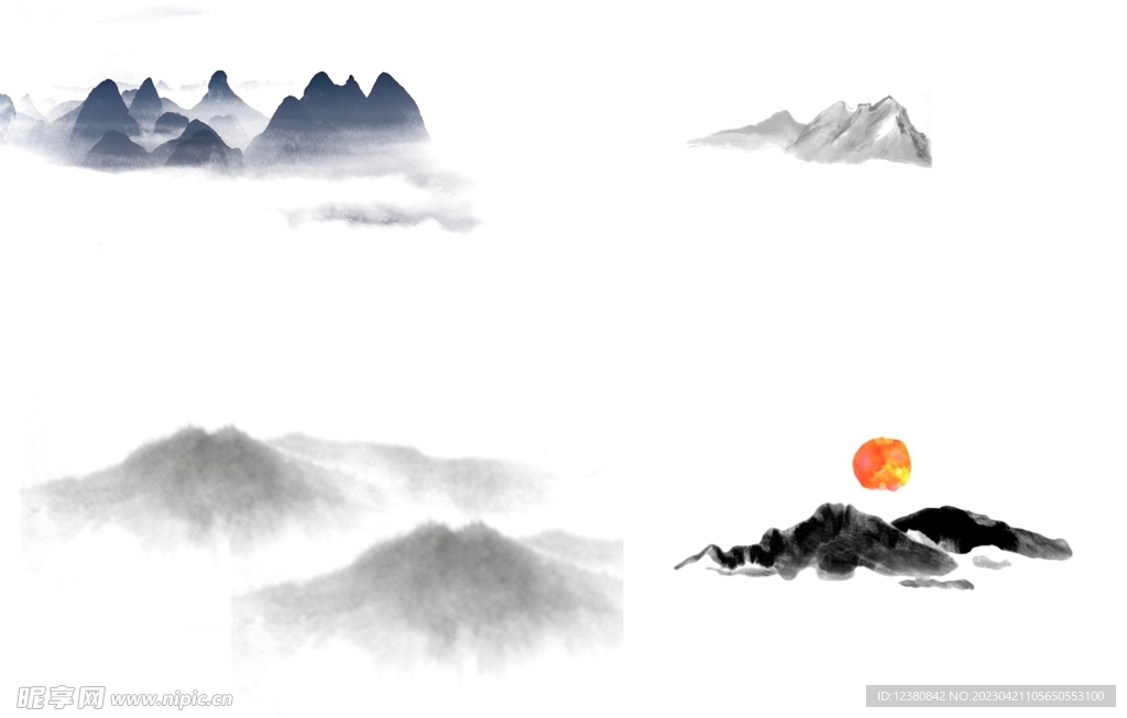 水墨山