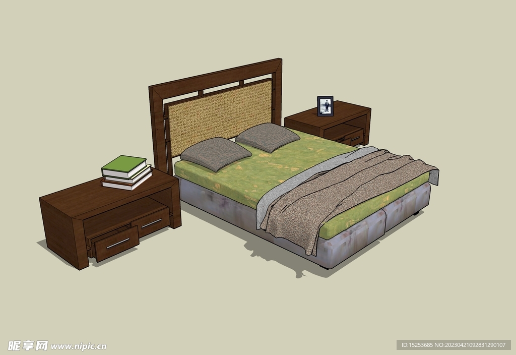 床头柜床模型