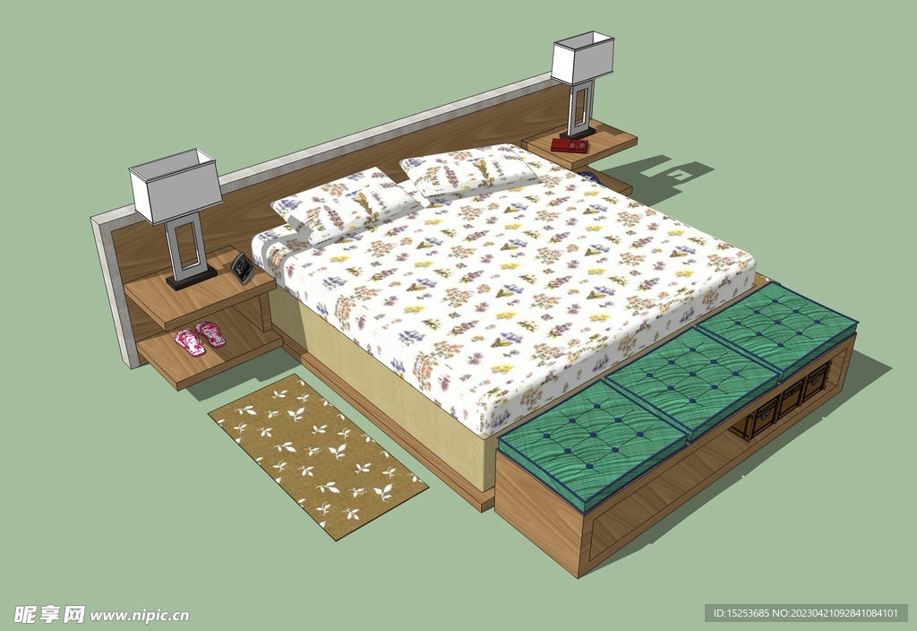 床储物柜模型