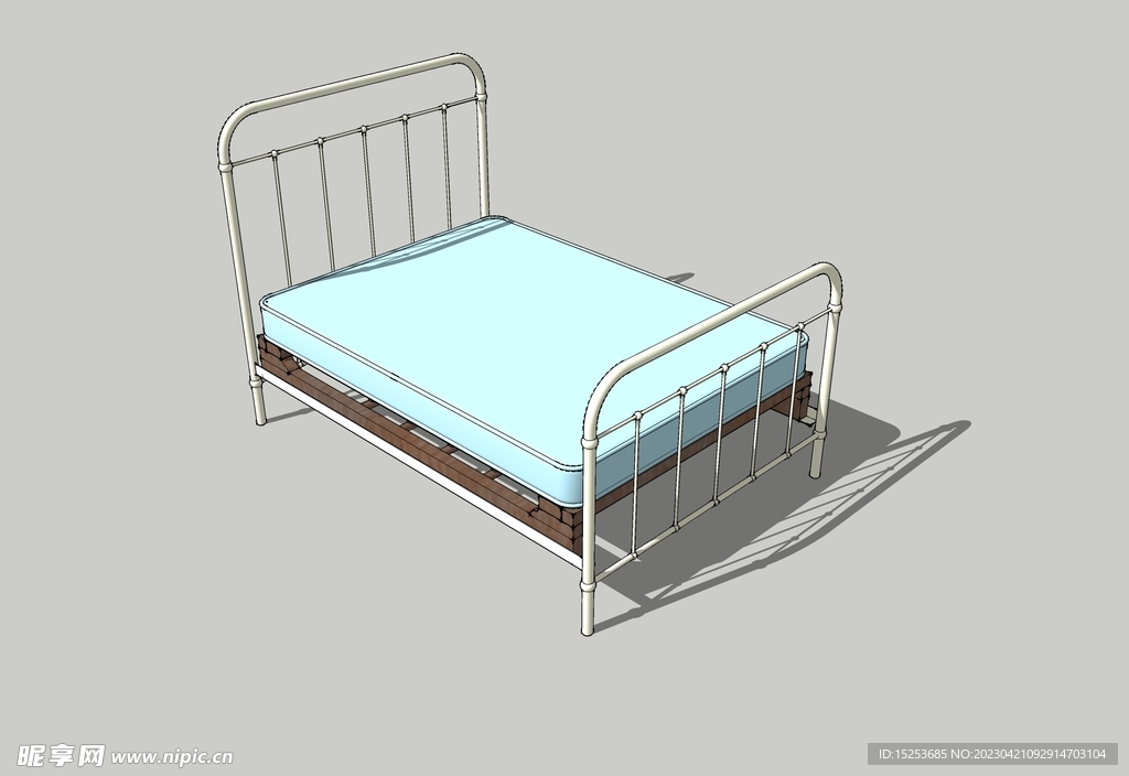 病床铁床单人床模型