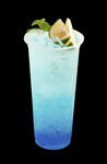 蓝色魅惑奶茶气泡水饮品图片
