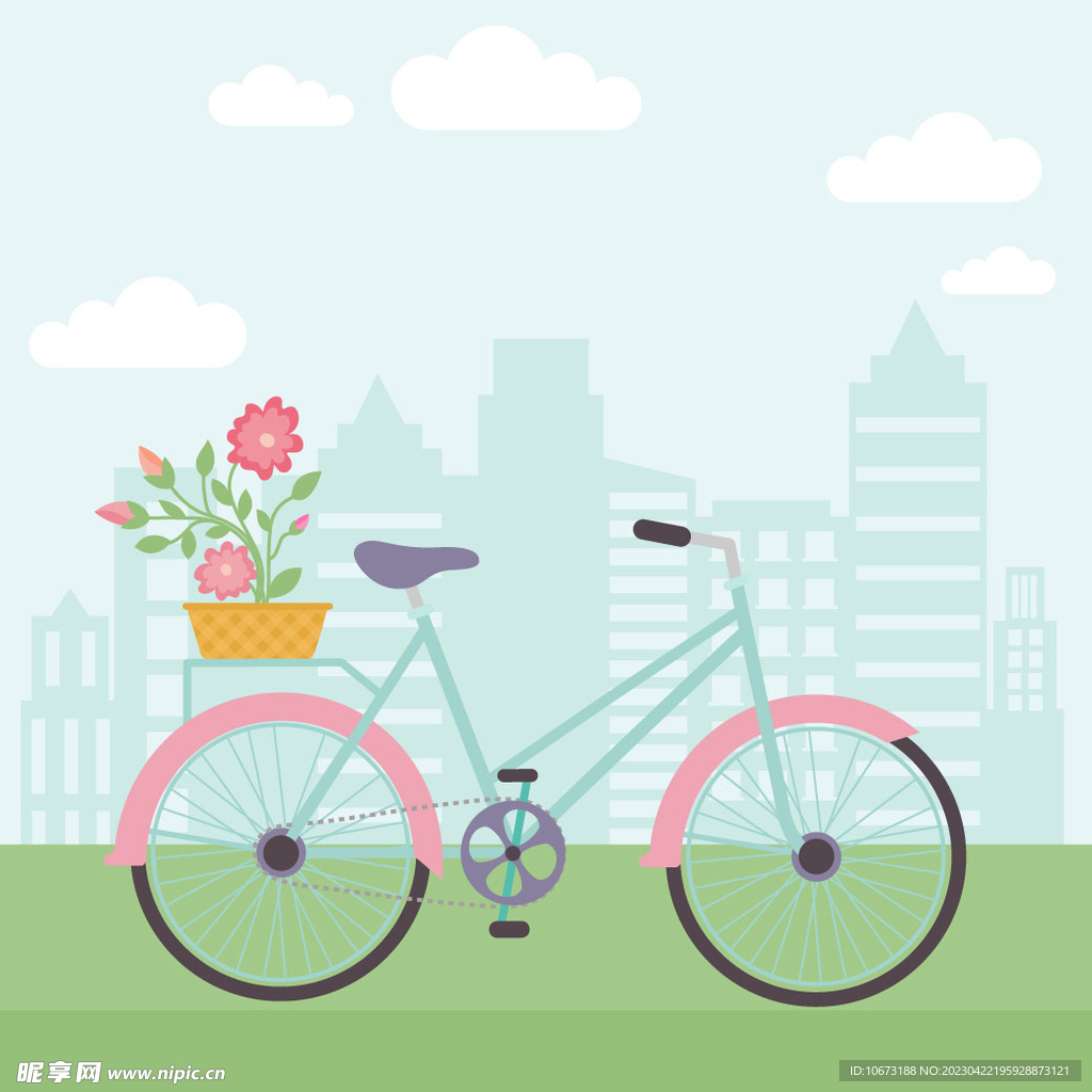 卡通自行车