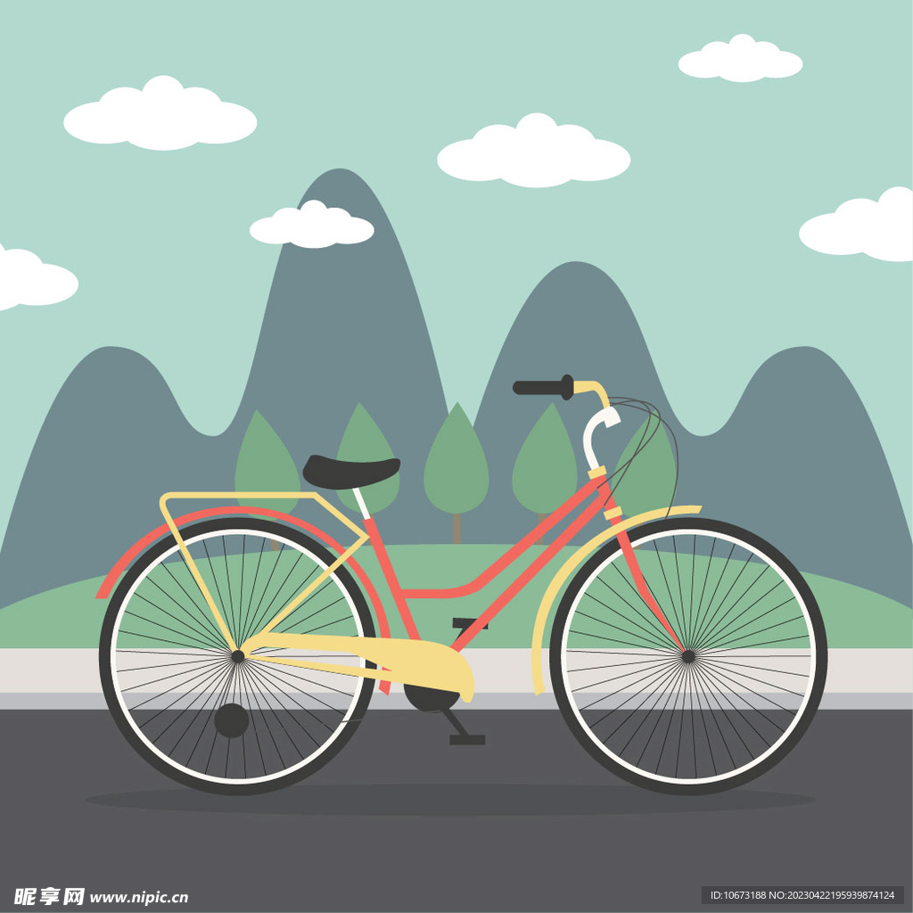 卡通自行车