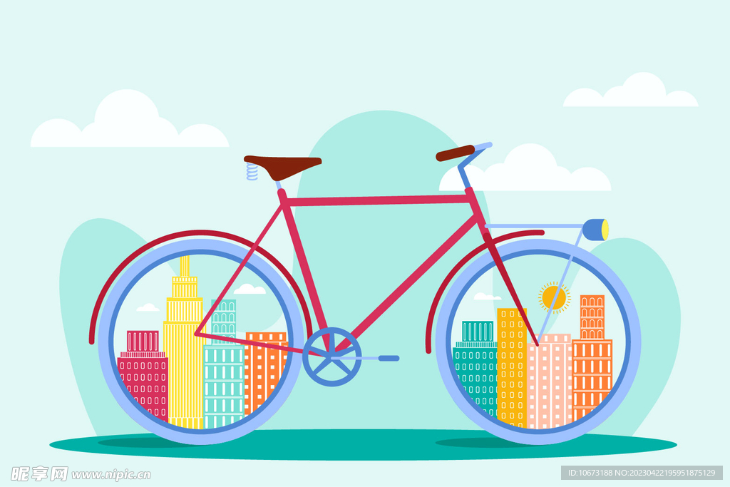 卡通自行车
