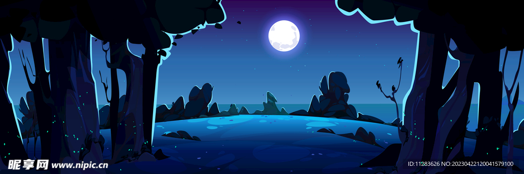 森林夜晚