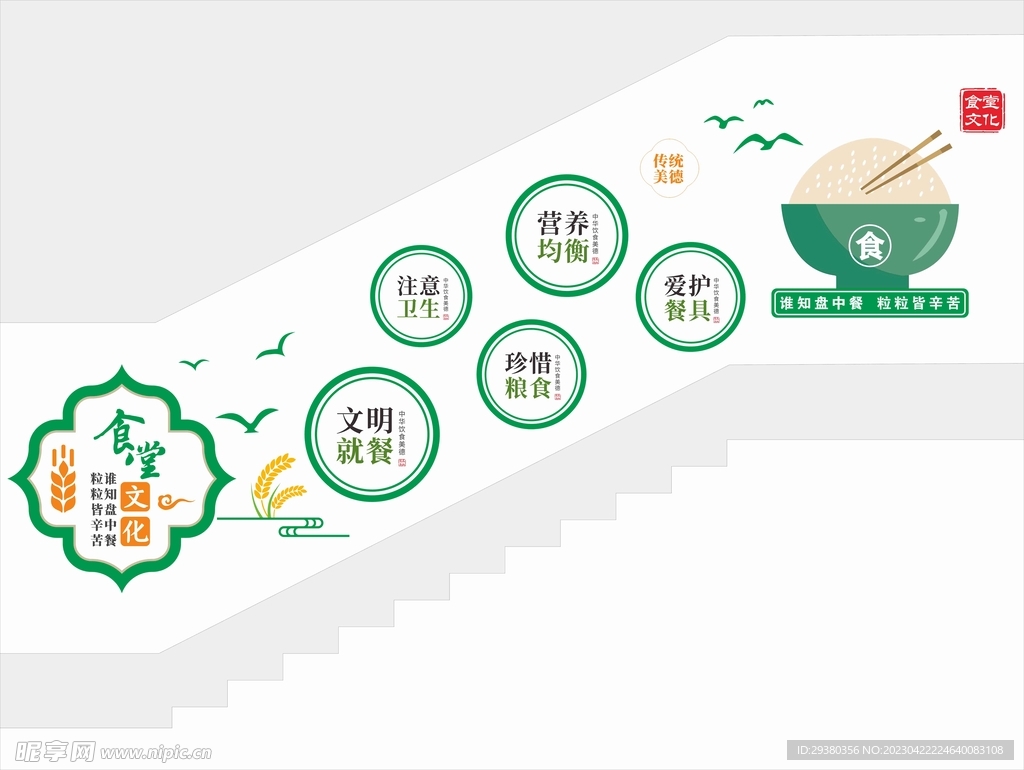 食堂楼梯文化墙