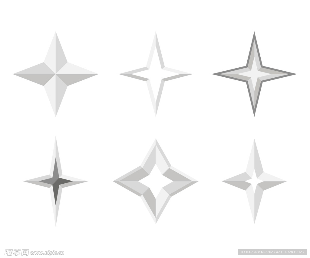 各种五角星图案形状