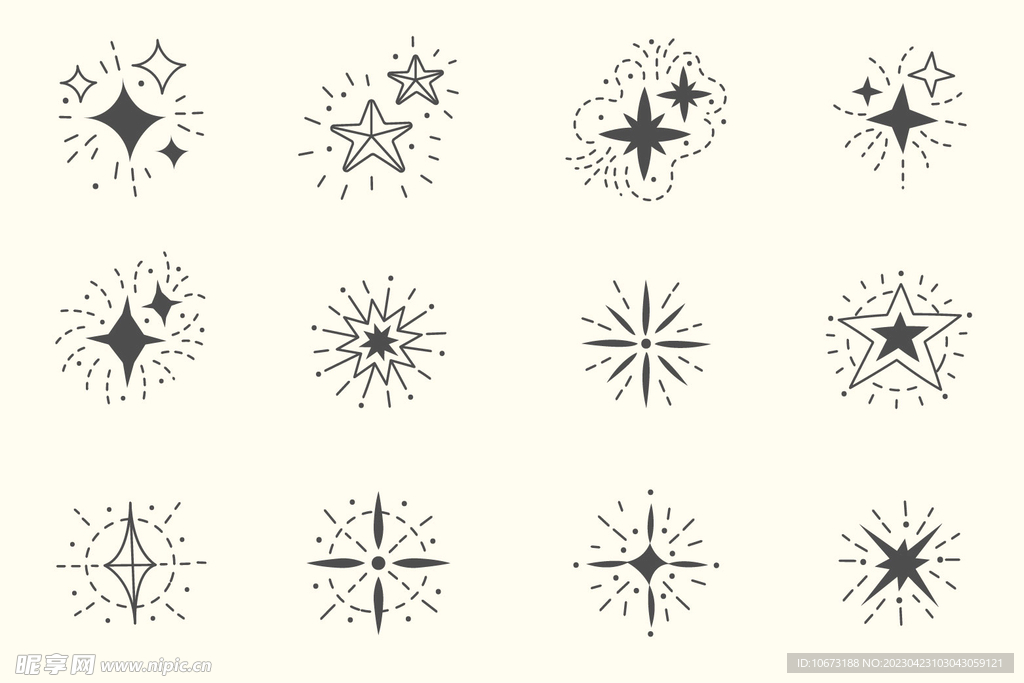 闪亮星星抽象图形