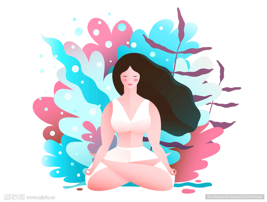 瑜伽女性插画