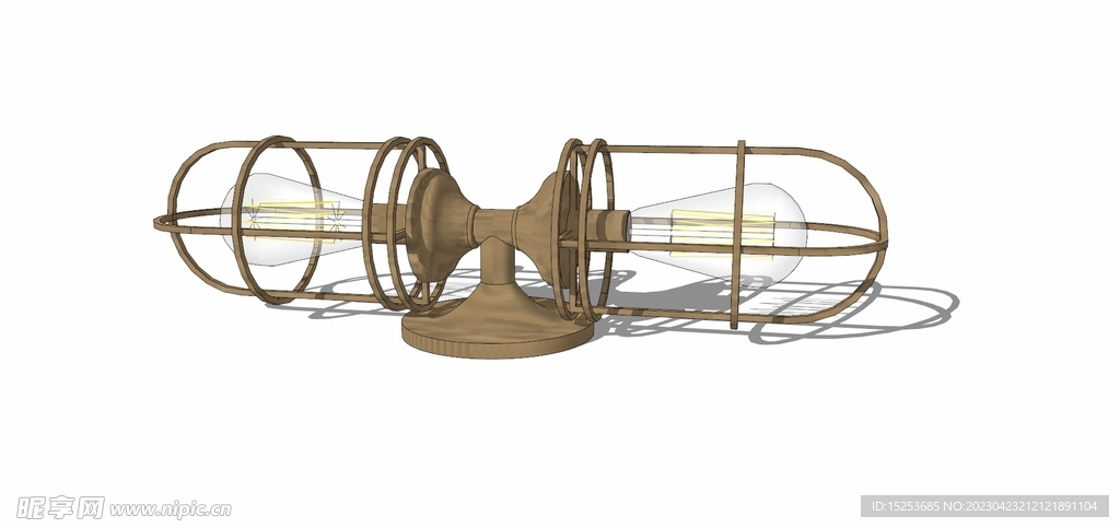 双头白炽灯壁灯模型