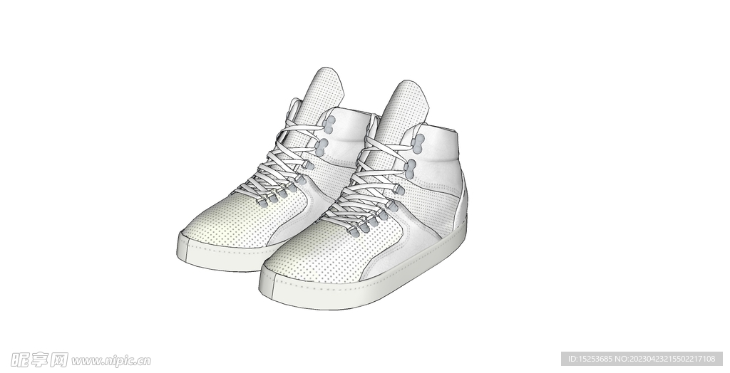 白色运动鞋模型