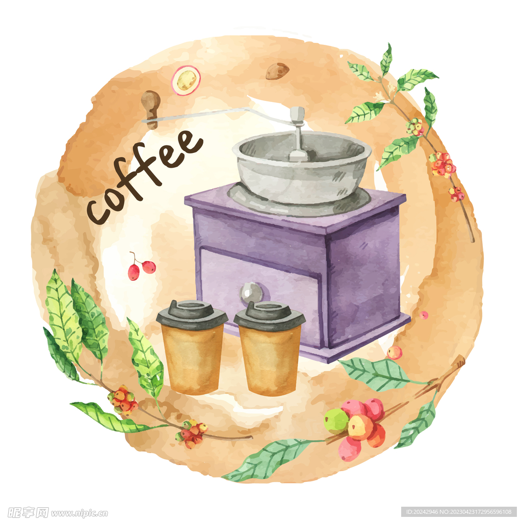 咖啡机插画