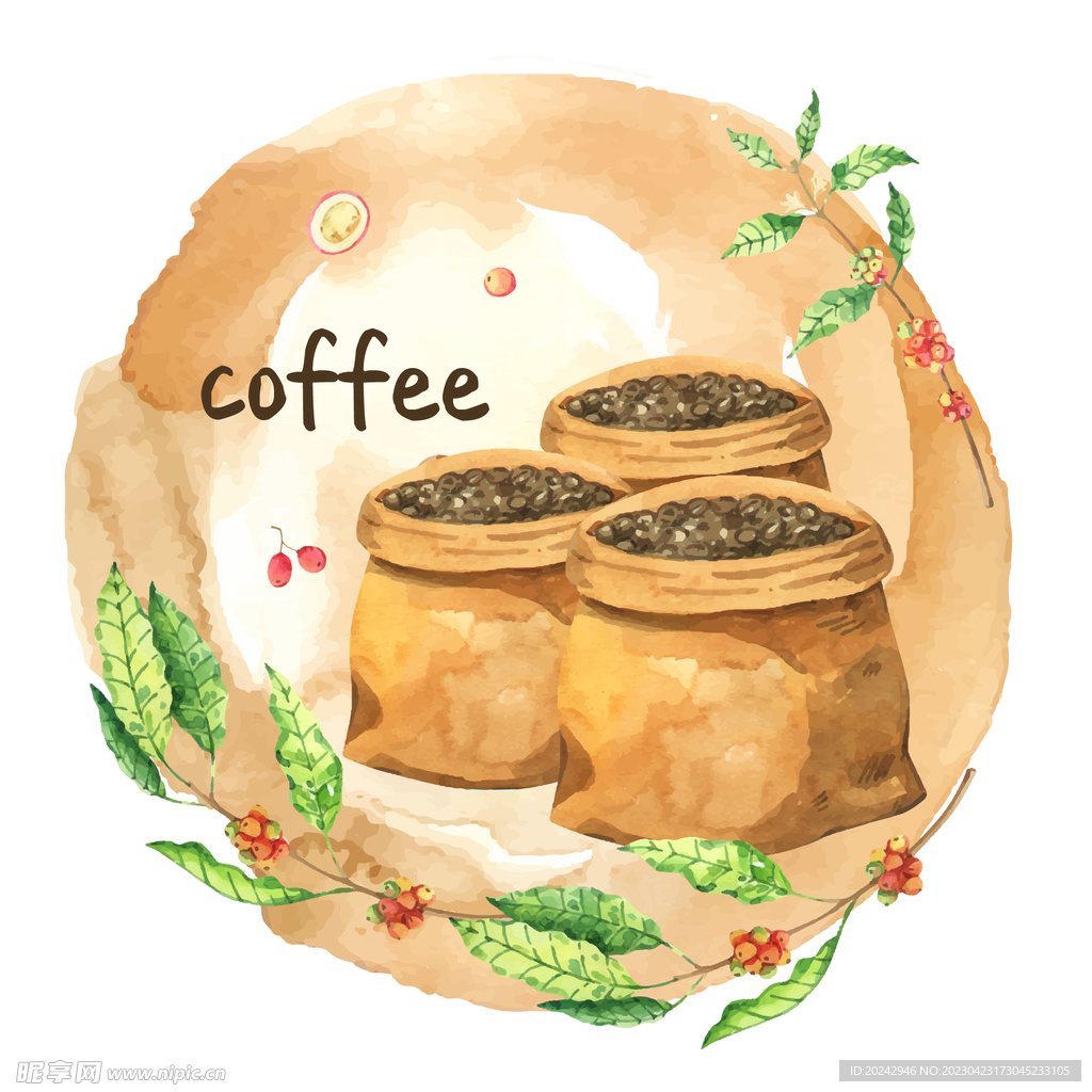 咖啡种植插画