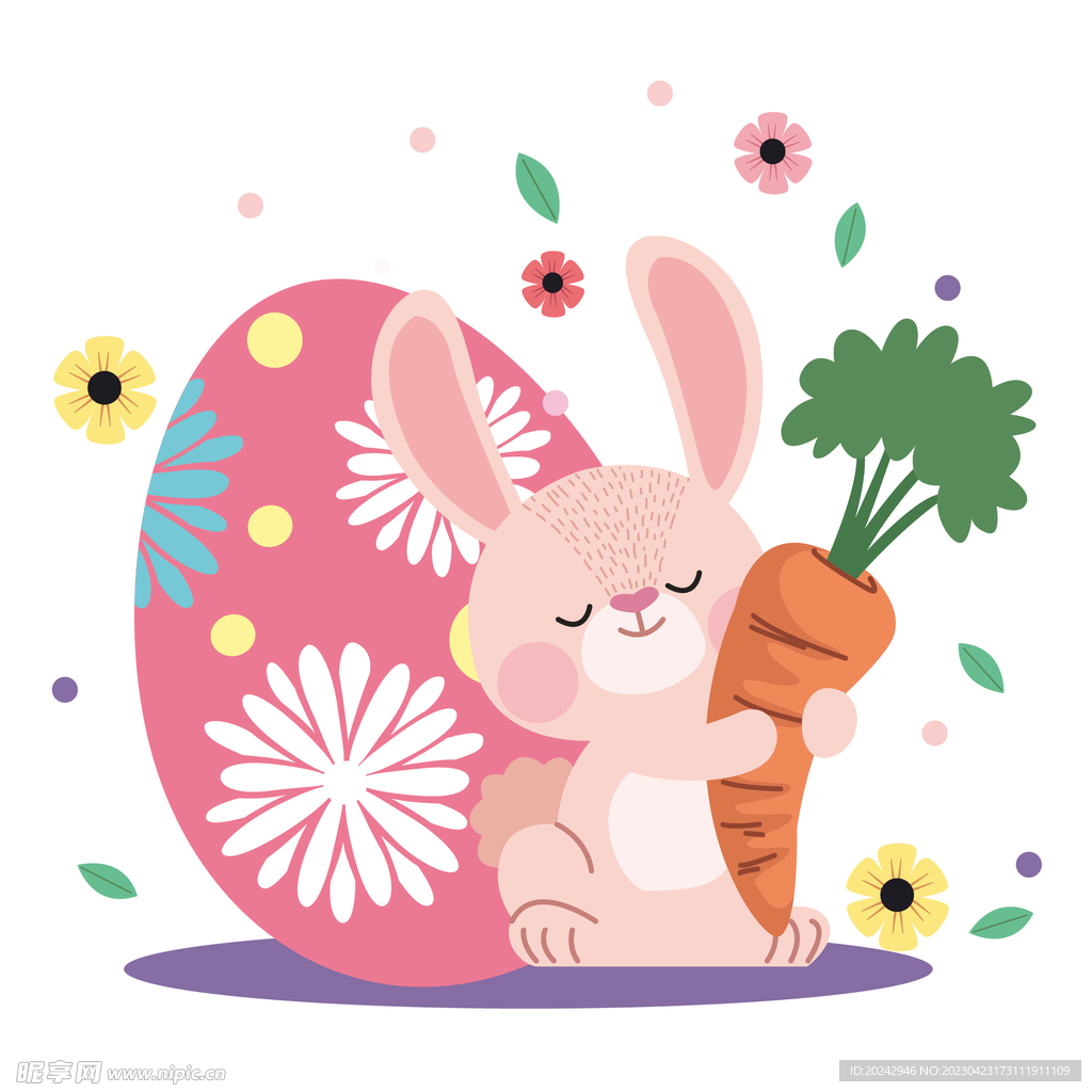 彩蛋兔子与胡萝卜