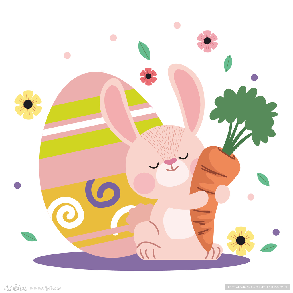 彩蛋兔子与胡萝卜  