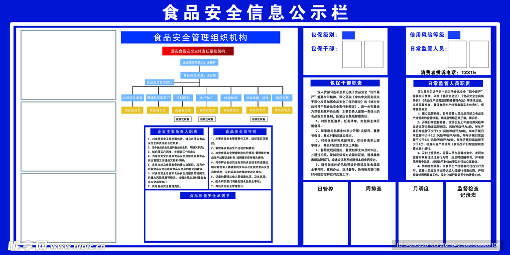 食品安全公示栏