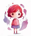 可爱的温柔的卡通小女孩高清图片