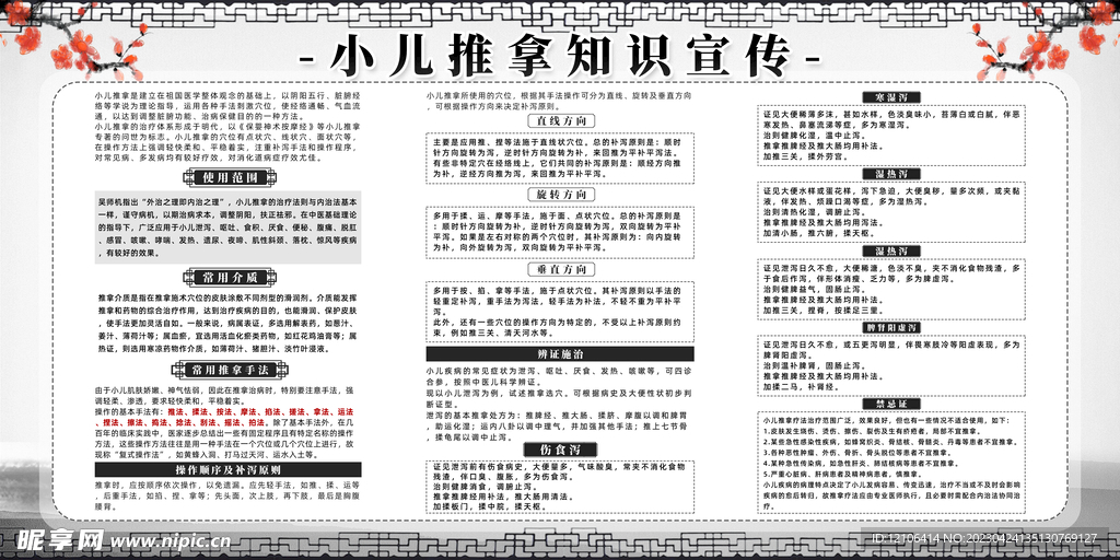 小儿推拿宣传展板