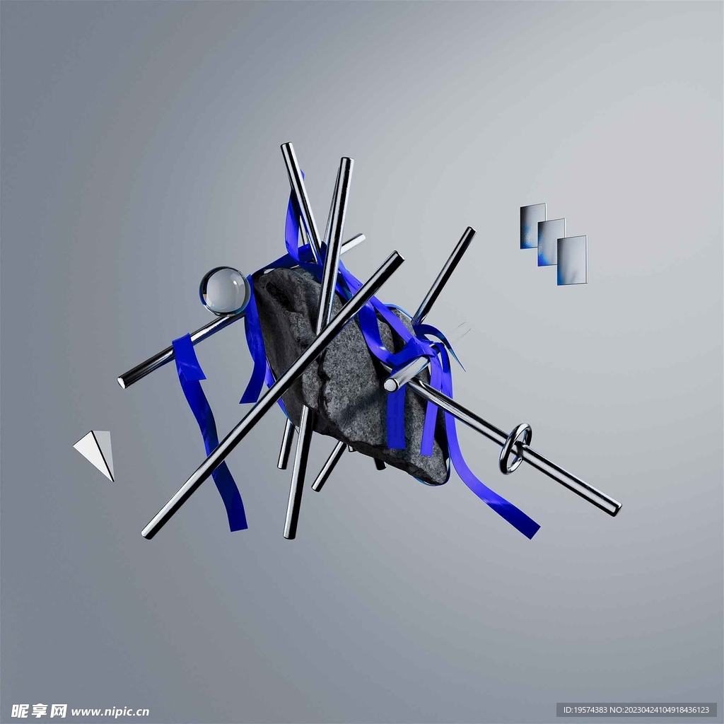 C4D模型 石头