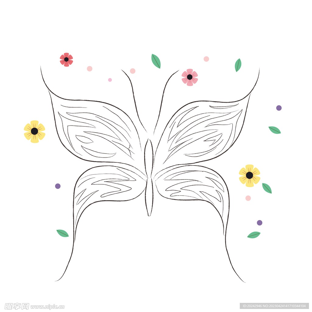 蝴蝶线稿 