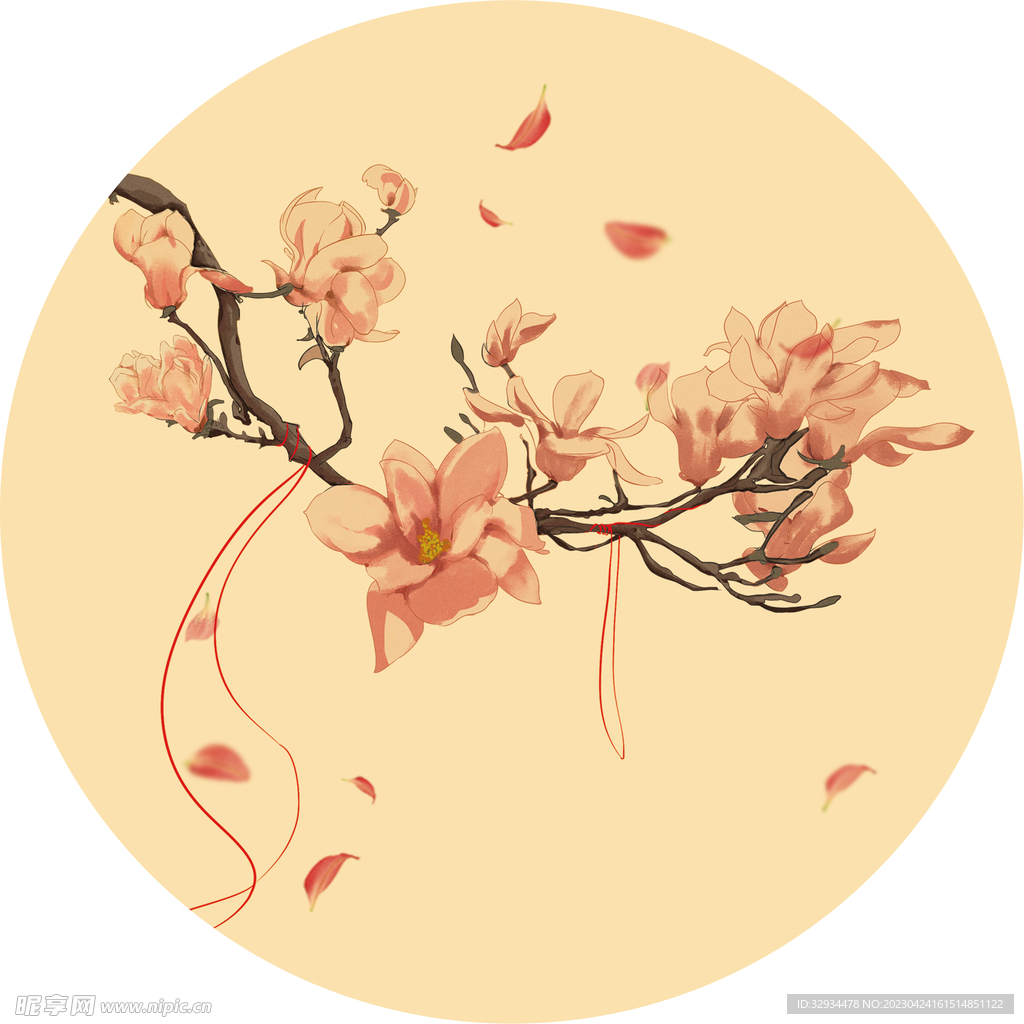 婚礼花纹圆