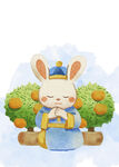 手绘卡通兔子