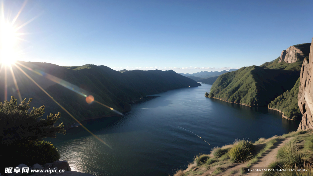 阳光明媚山川河流