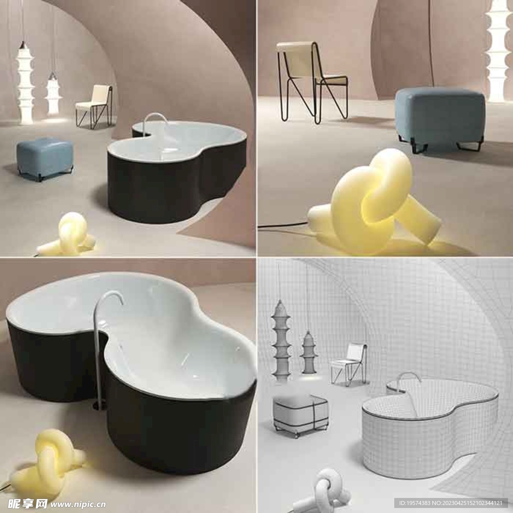 C4D模型浴室