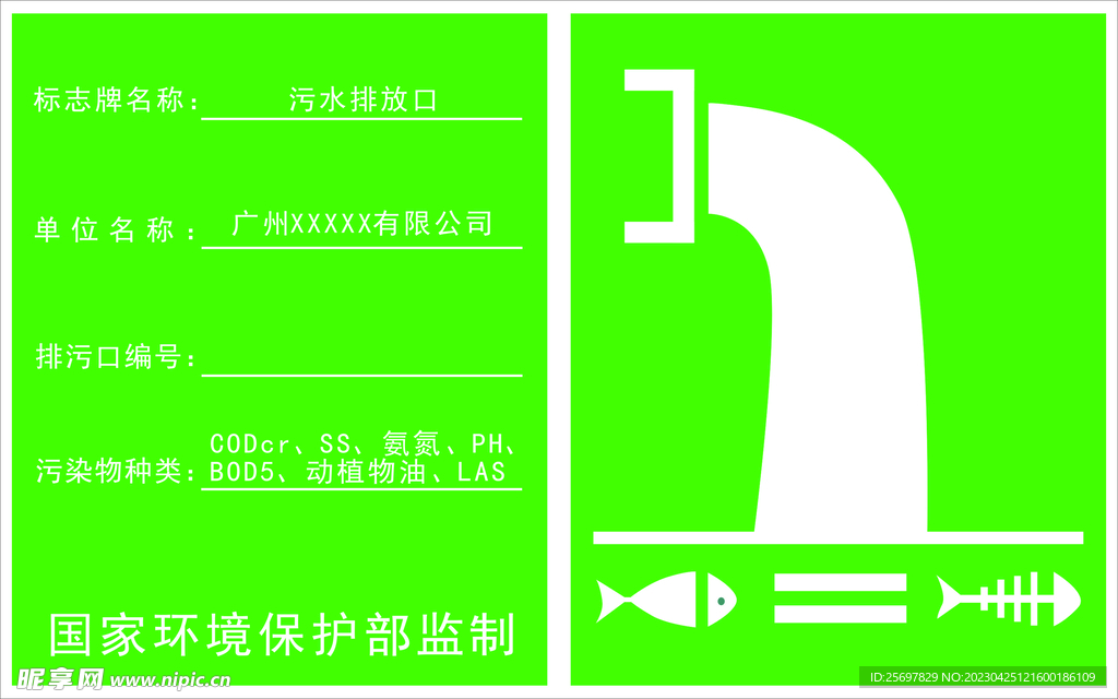 污水排放口标识牌