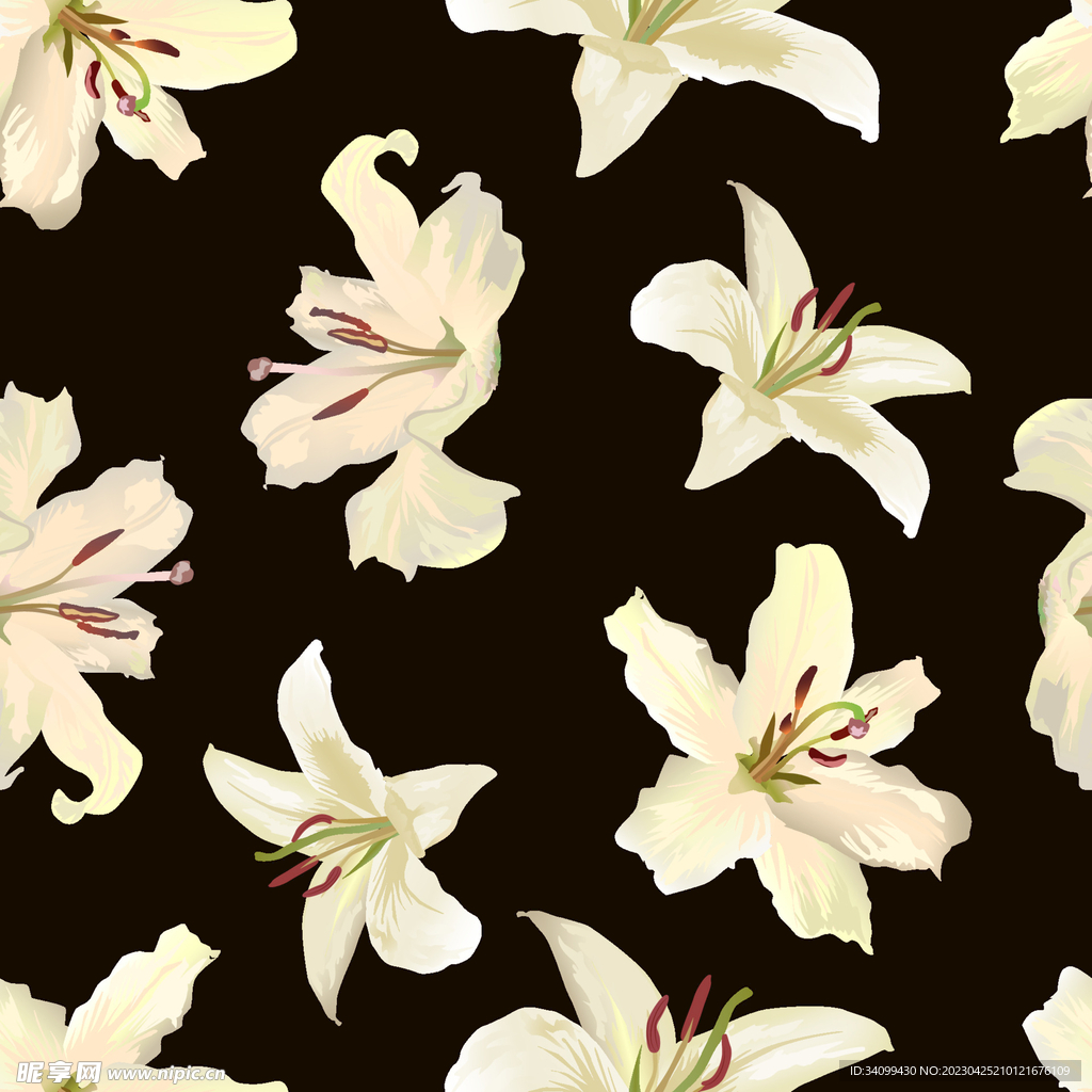 百合花图案