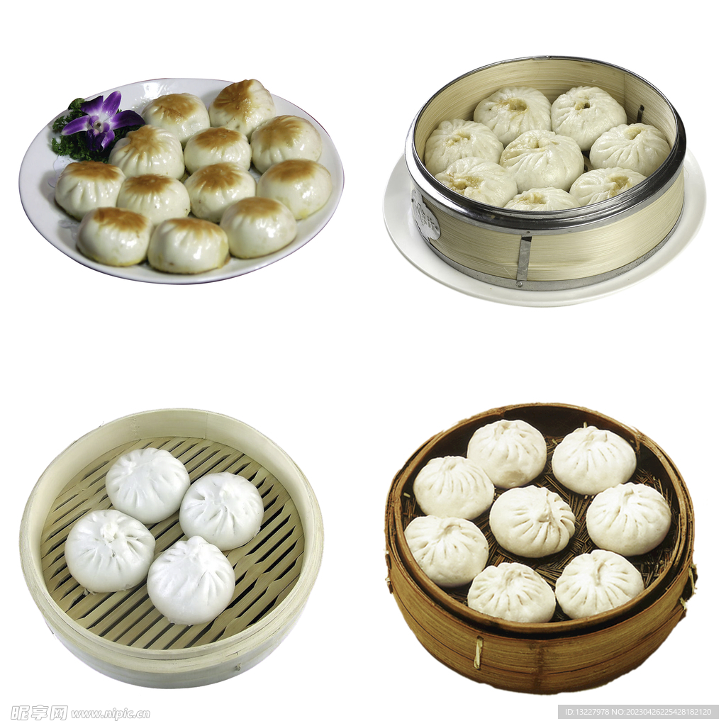 手绘卡通小笼包蒸包子