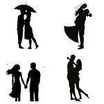 婚礼新郎新娘情侣人物剪影