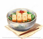 红油豆腐插画