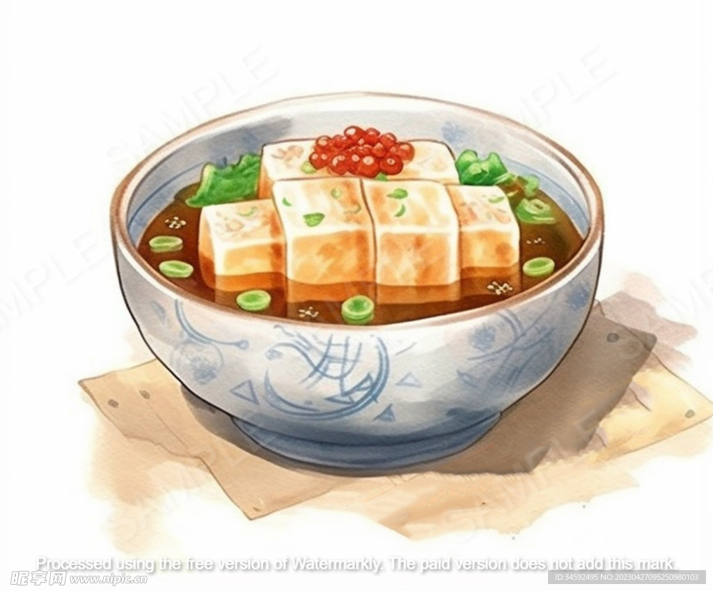 辣豆腐插画