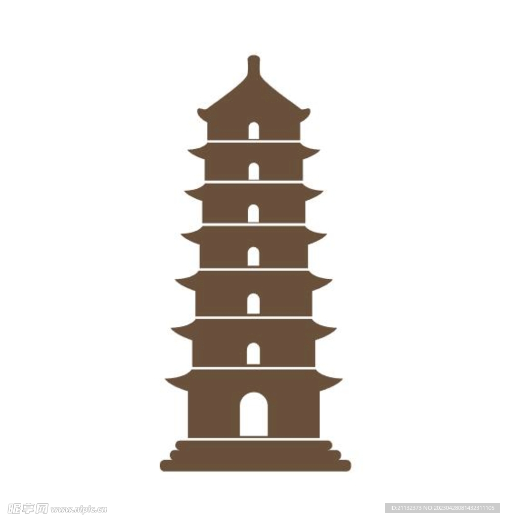 矢量多层古塔 