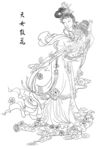 白描练习  仕女图  天女散花