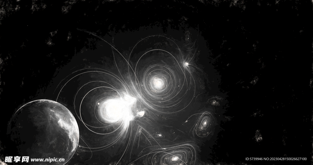 黑白格调宇宙星空粒子图片